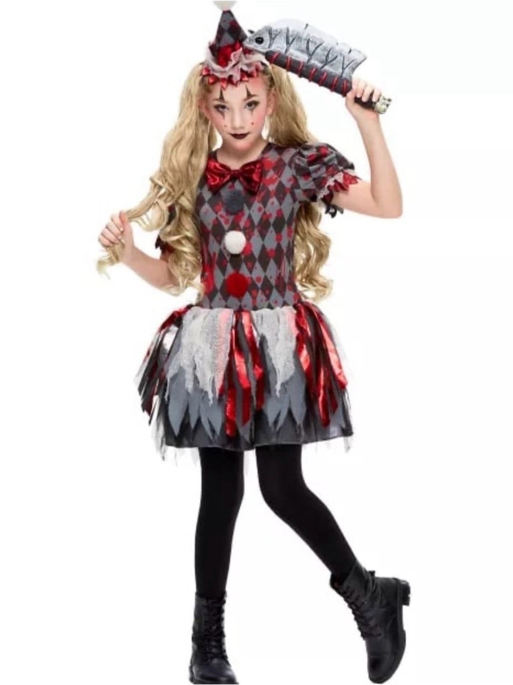 Spirit Vintage Circus Clown Halloween Kids Costume, Size M (8-10)